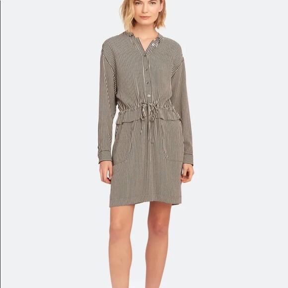 NWT New Equipment Lizza Long Sleeve Drawstring Dress Size 6 - Picture 2 of 14